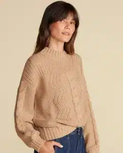 Cameryn Cable Knit Wool Sweater