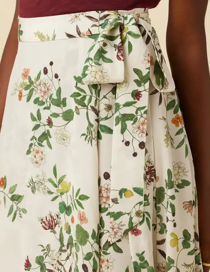 Flora Washable Silk Wrap Skirt