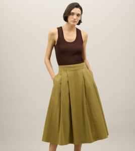 Roselle Pleated Poplin Skirt: Light, Breezy & Stylish Wear