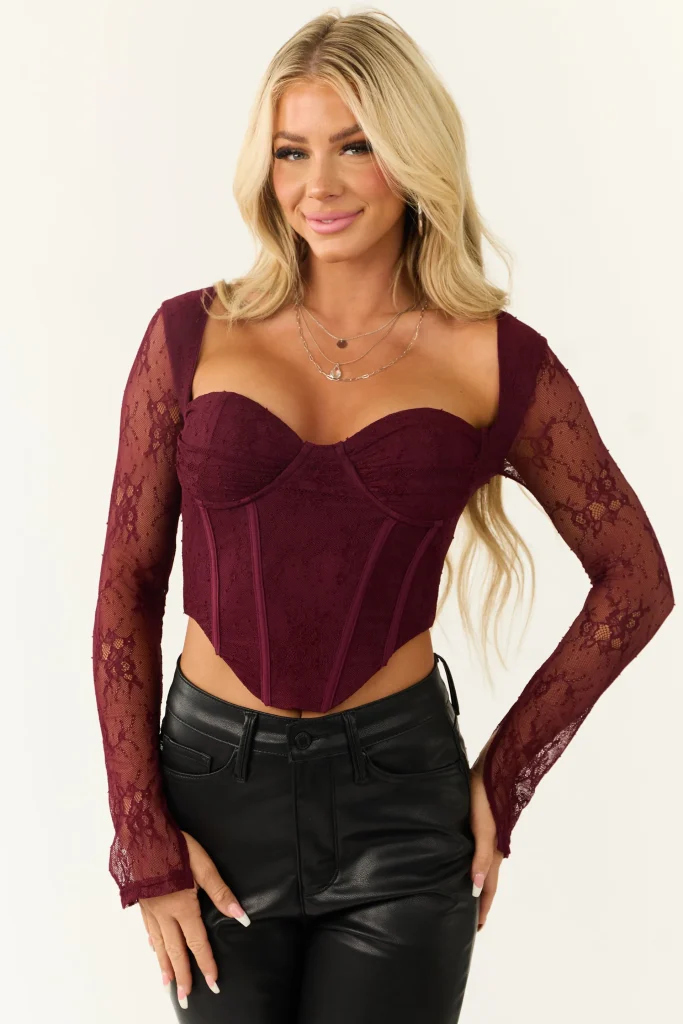 Burgundy Corset Top