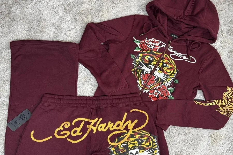 Burgundy Ed Hardy Set