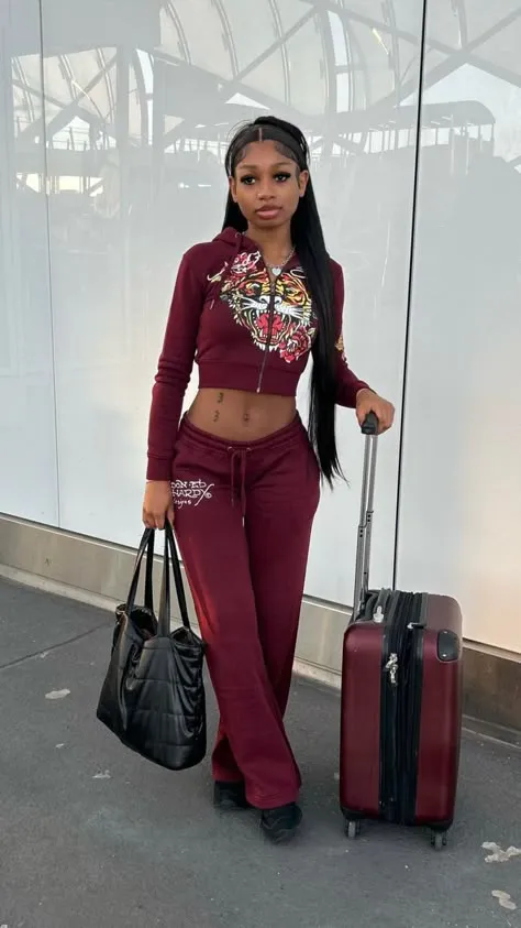 Burgundy Ed Hardy Set