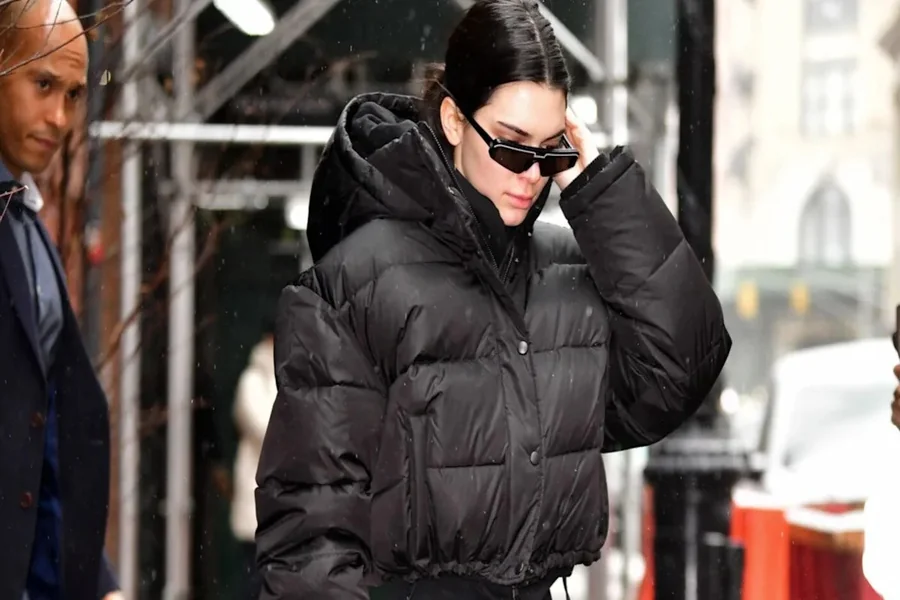 Black Cropped Puffer Jacket