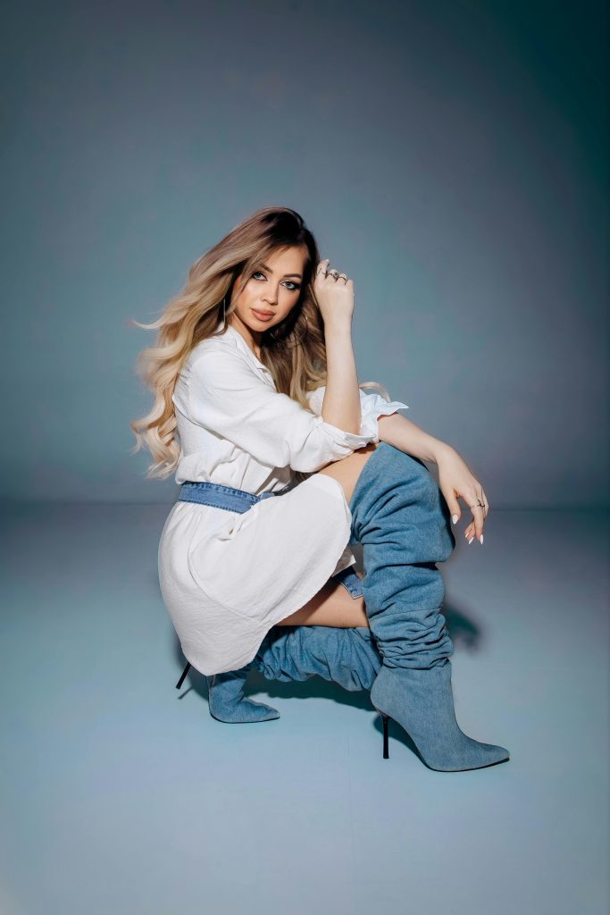 Blue Thigh High Boots