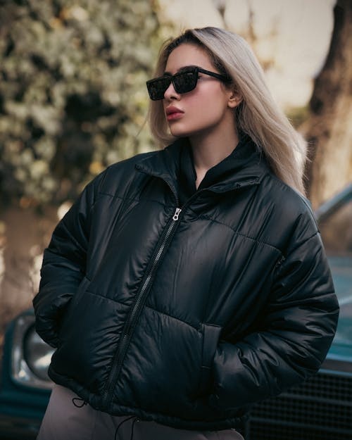Black Cropped Puffer Jacket