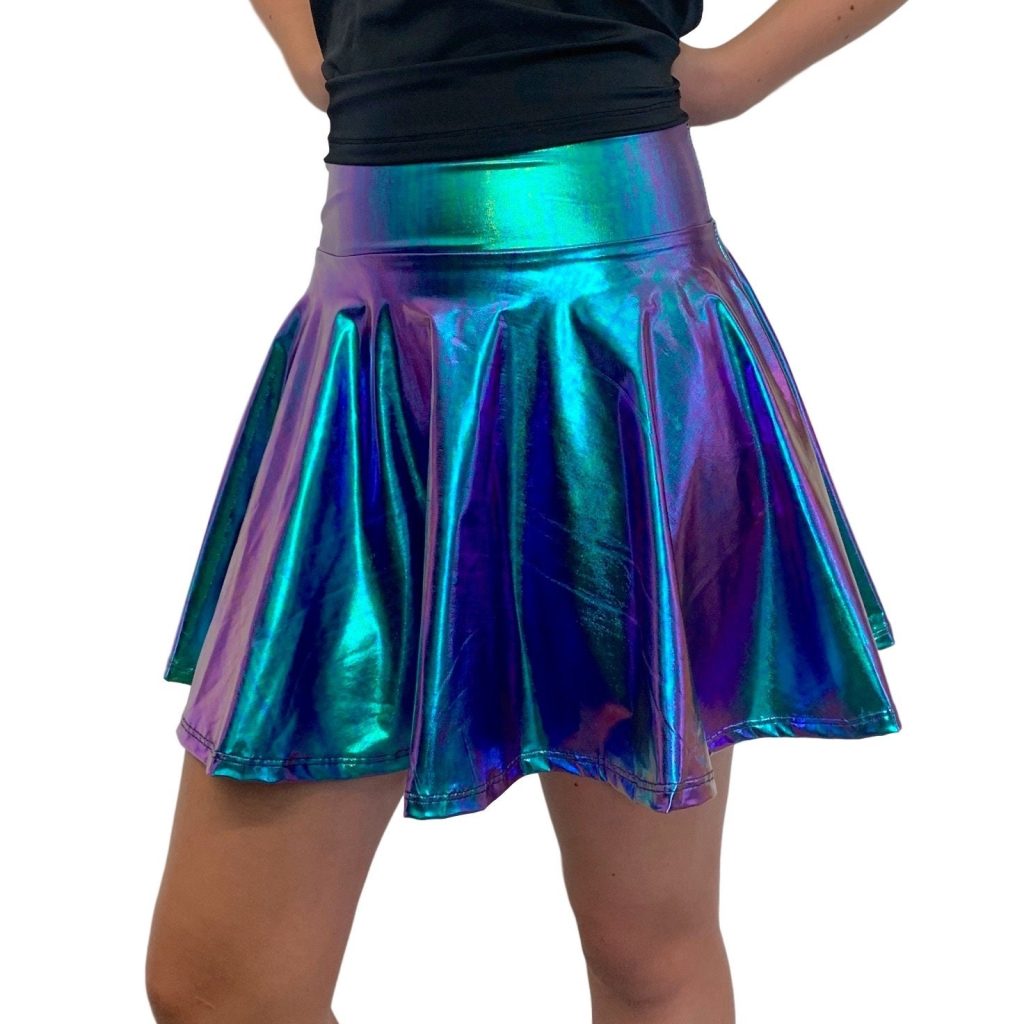 Blue Metallic Skirt