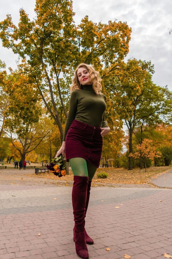 Burgundy Thigh High Boots