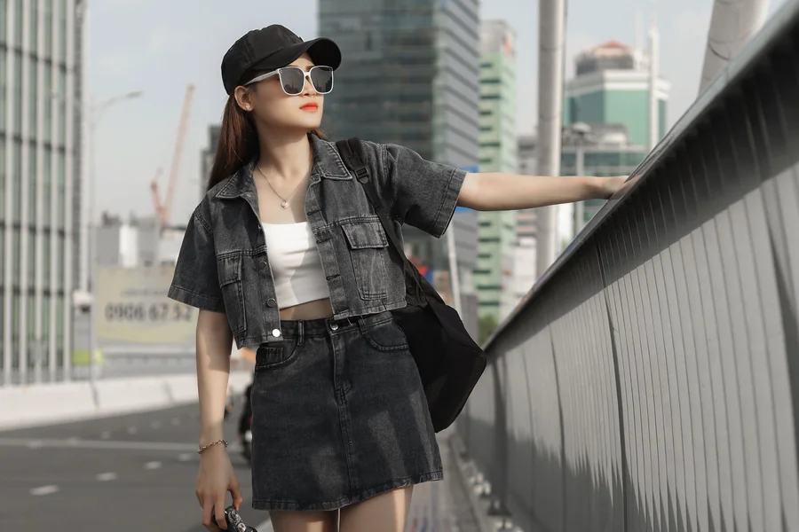 Denim Skirt and Top Set
