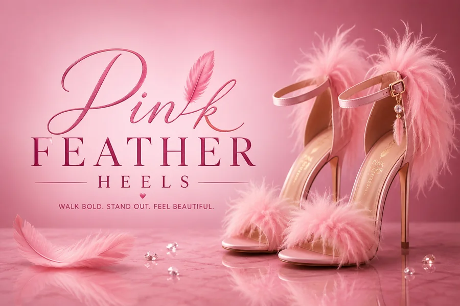 Pink Feather Heels