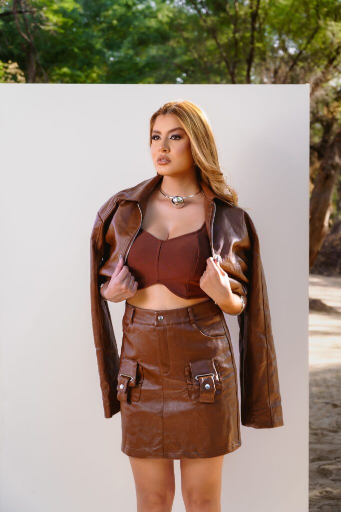 leather two piece set