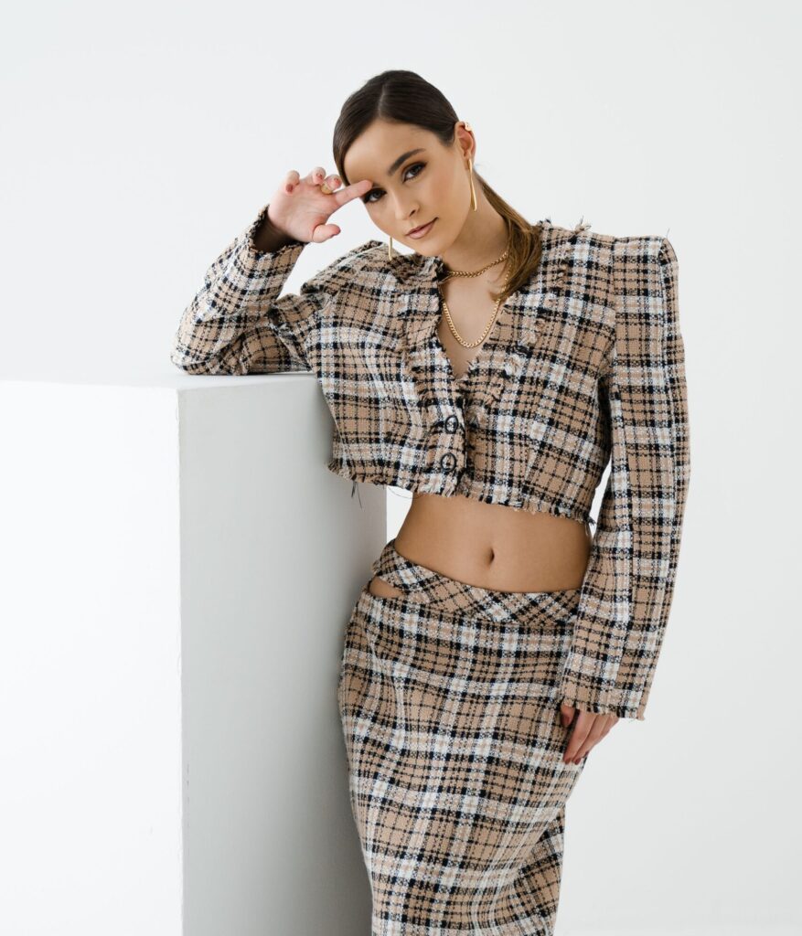 Plaid Two Piece Skirt Set