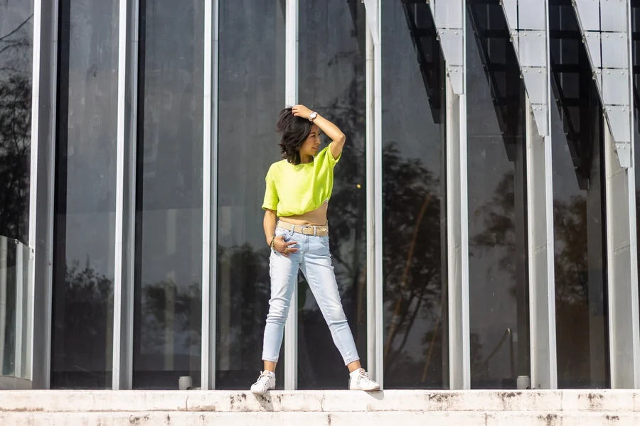 lime green graphic tee