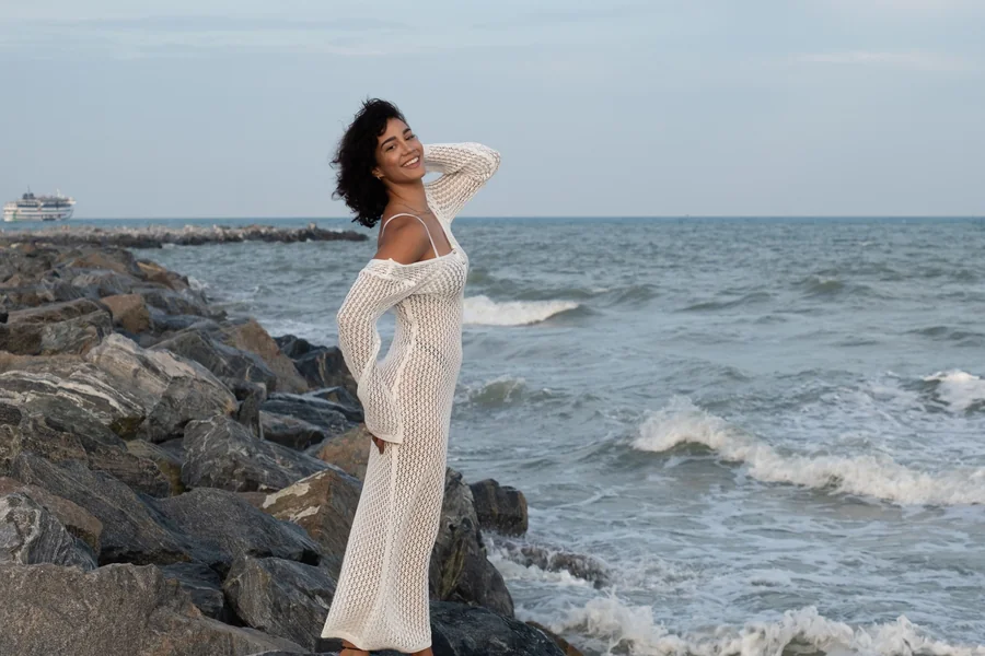 mesh maxi dress