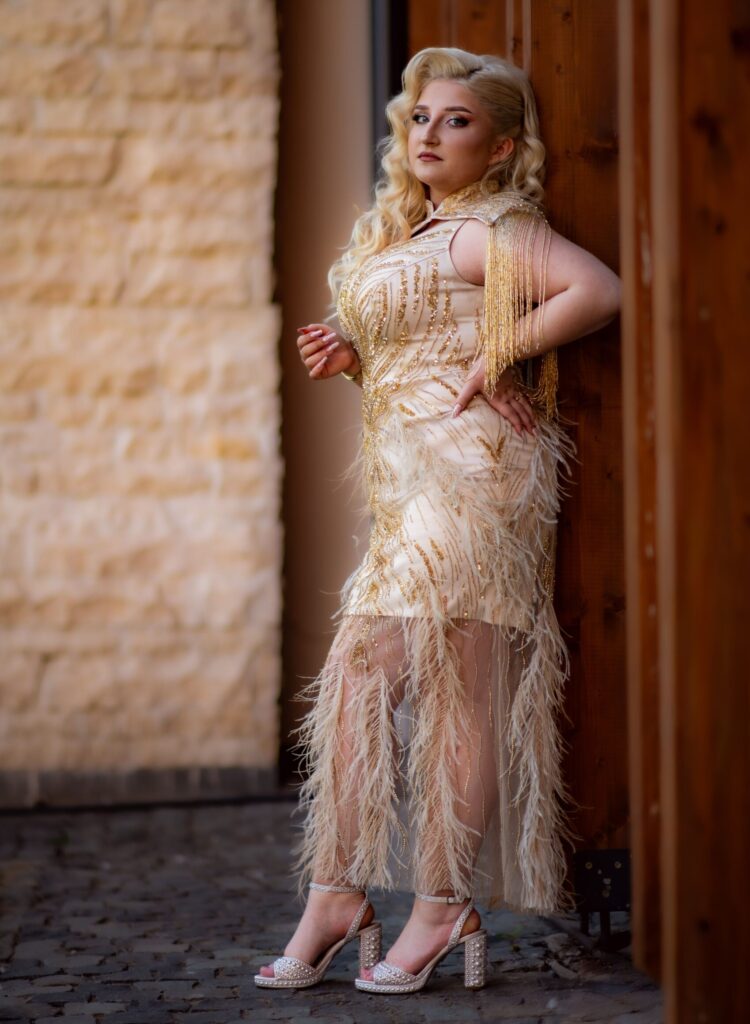 metallic gold plus size dresses