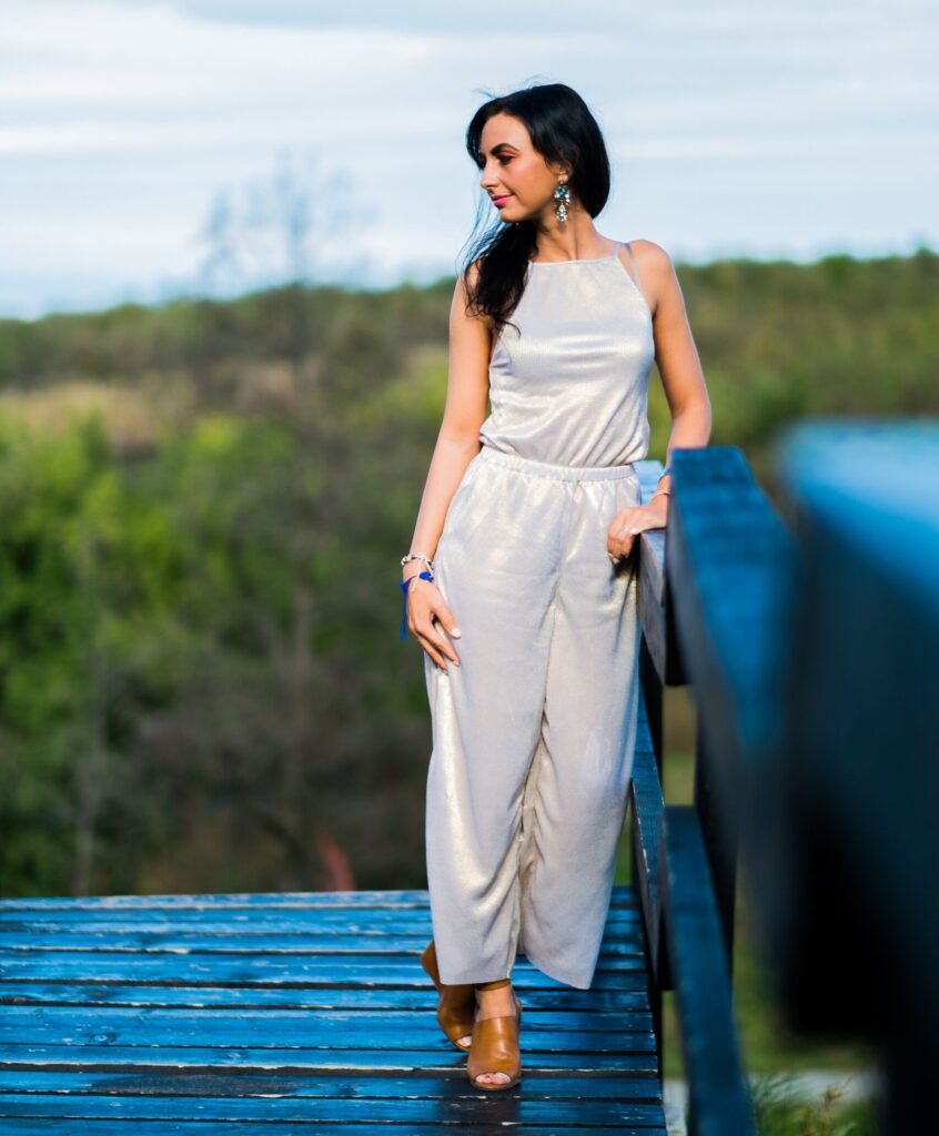 metallic jumpsuit