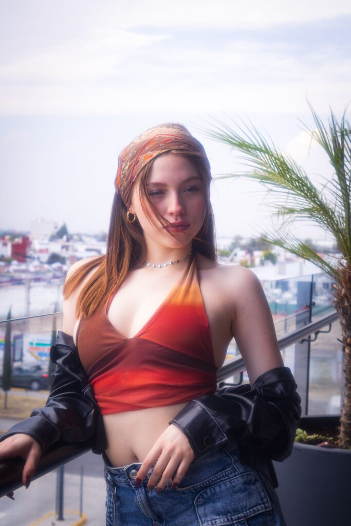 orange halter top